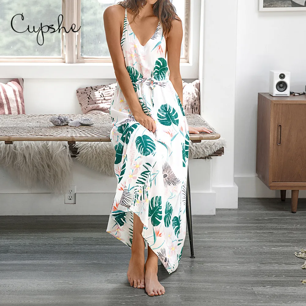 Женское длинное платье макси CUPSHE повседневное пляжное тонкое без рукавов с