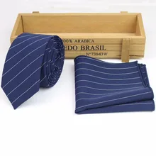 Мужской дизайнерский Тощий Полосатый карман квадратный галстук шейный платок галстуки много два шт набор