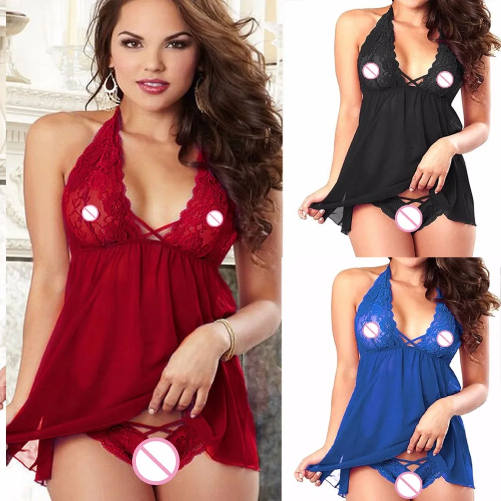 

New HOT Sexy Lingerie Lace Dress Babydoll Women's Underwear Nightwear Sleepwear G-string