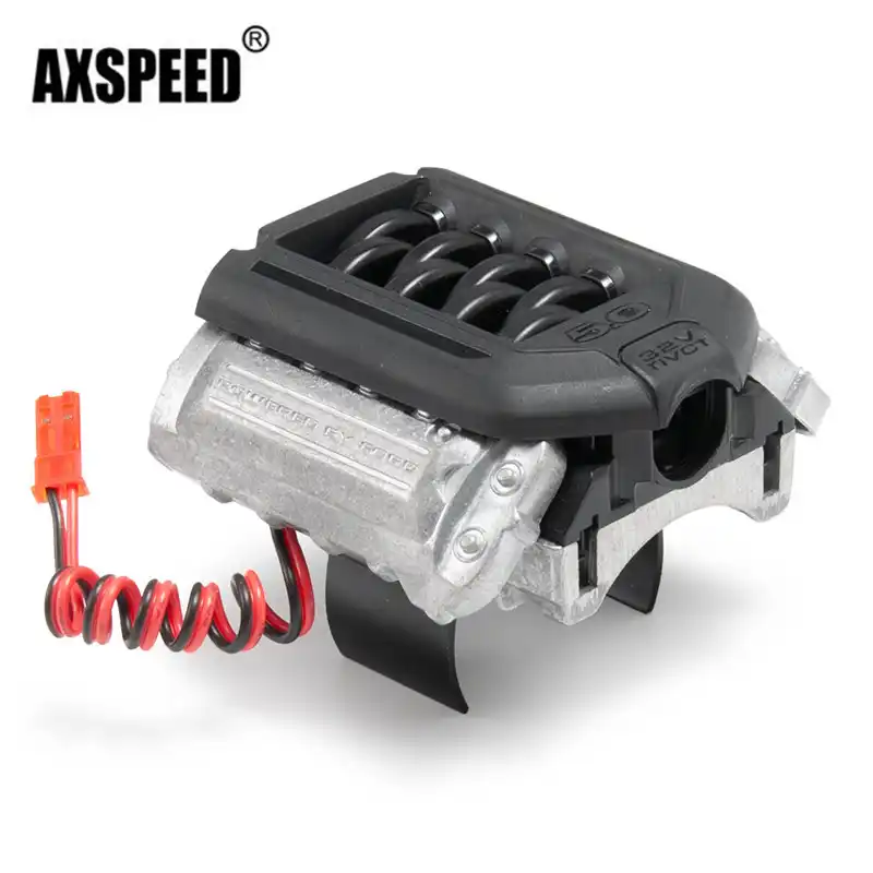 Axspeedクラシックv8 F11エンジンラジエーターモーター冷却ファンシミュレーションv8 5 0エンジンカバー熱感のため1 10 Rcクローラ車 Parts Accessories Aliexpress