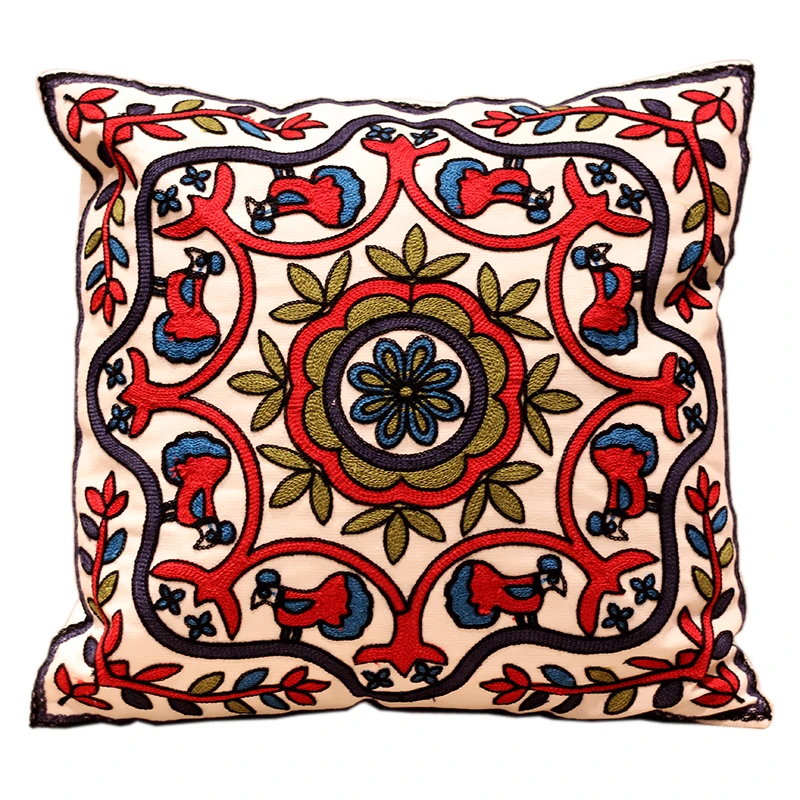 

33 Patterns 100% Cotton Embroidery Sofa Cushion Cover Perfect Quality Home Decoration Housewarming Gift Car Throw Pillow Cover