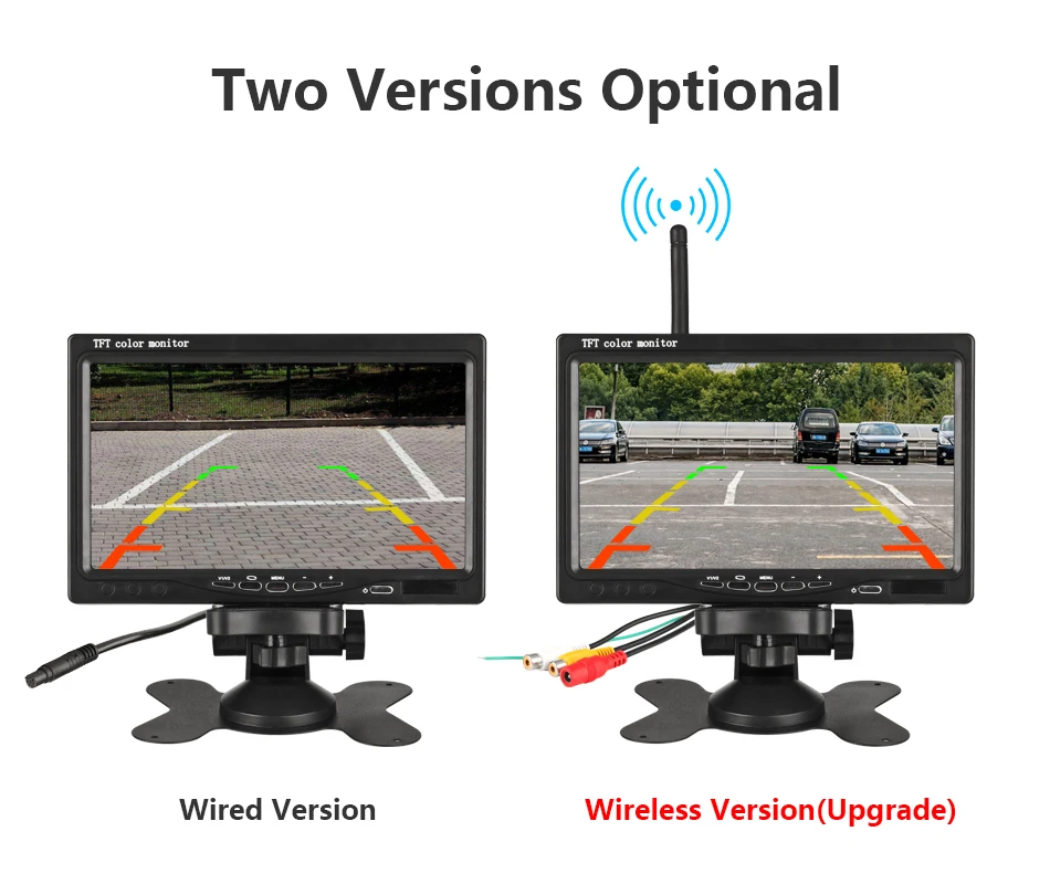 JMCQ " TFT lcd беспроводной автомобильный монитор HD дисплей Проводная камера заднего вида парковочная система для автомобиля заднего вида Мониторы для грузовика рабочий автомобиль