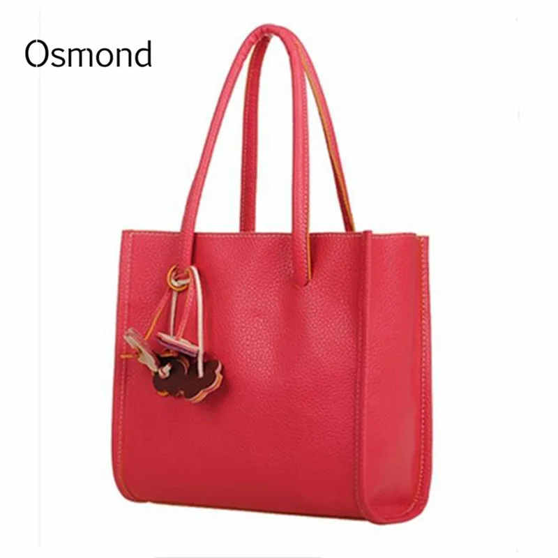 

Osmond Women's PU Leather Handbag Red High Quality Shoulder Bag Luxury Brand Large Capacity Totes Bucket Bag Women's Handbags