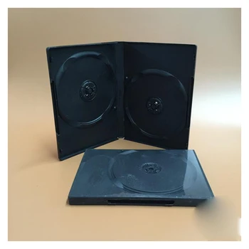 

2PCS 2DVD Black Plastic Case 190X135X14mm Hold Insert / Hold 2 Disc