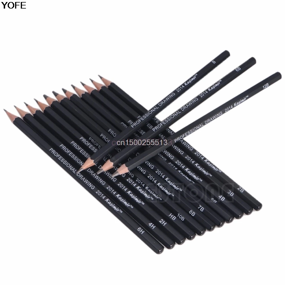 14Pcs Pencil Sketch Art Drawing Graphite 12B 10B 8B 7B 6B 5B 4B 3B 2B 1B 2H HB | Инструменты