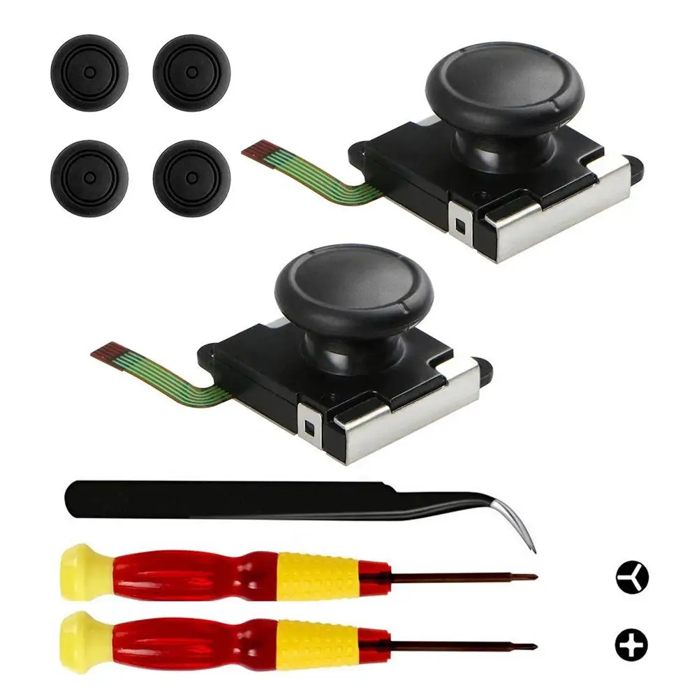

2-Pack Joystick Analog Thumb Stick for Switch Joy-Con Controller Includes Tri-Wing Cross-slot Screwdriver Pry Tool Tweezers