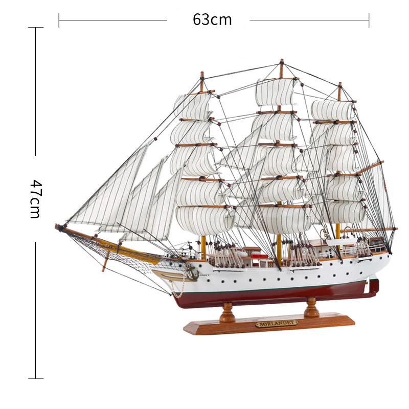 Средиземноморская Парусная модель украшения, деревянная лодка, украшенная деревянной лодкой, ручная модель, Европейский подарок, аксессуары для рукоделия - Цвет: Армейский зеленый