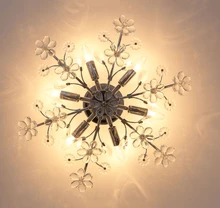 modern simple flowered ceiling lights creative romantic LED crystal lamps for living room bedroom dinning lamp fixture decor E27