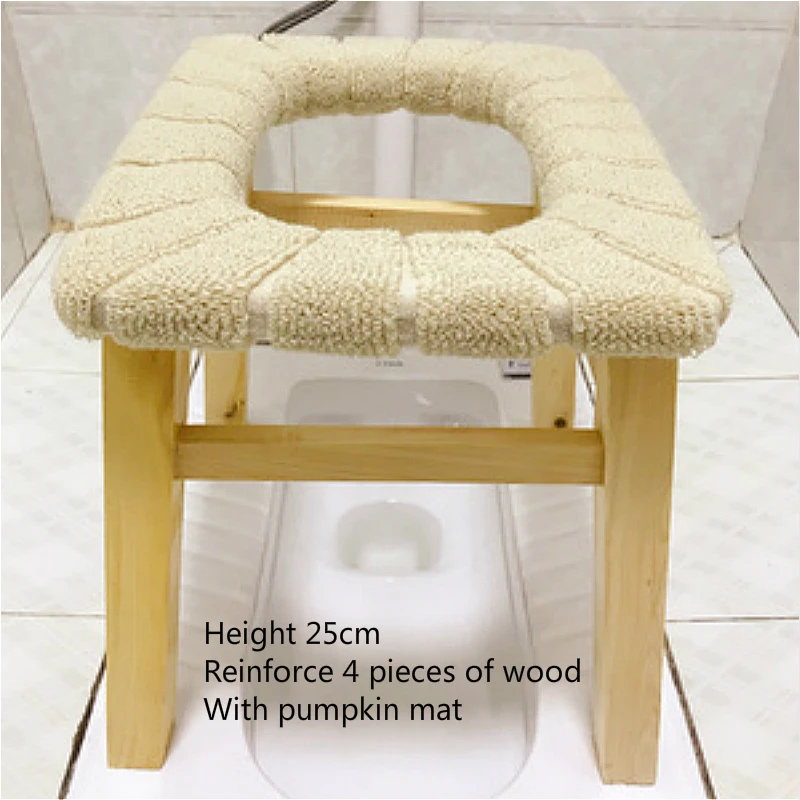 Бытовая твердой древесины горшок с подушкой Нескользящие стабильный беременная женщина стул, комод простой подвижного деревянный горшок - Цвет: A4