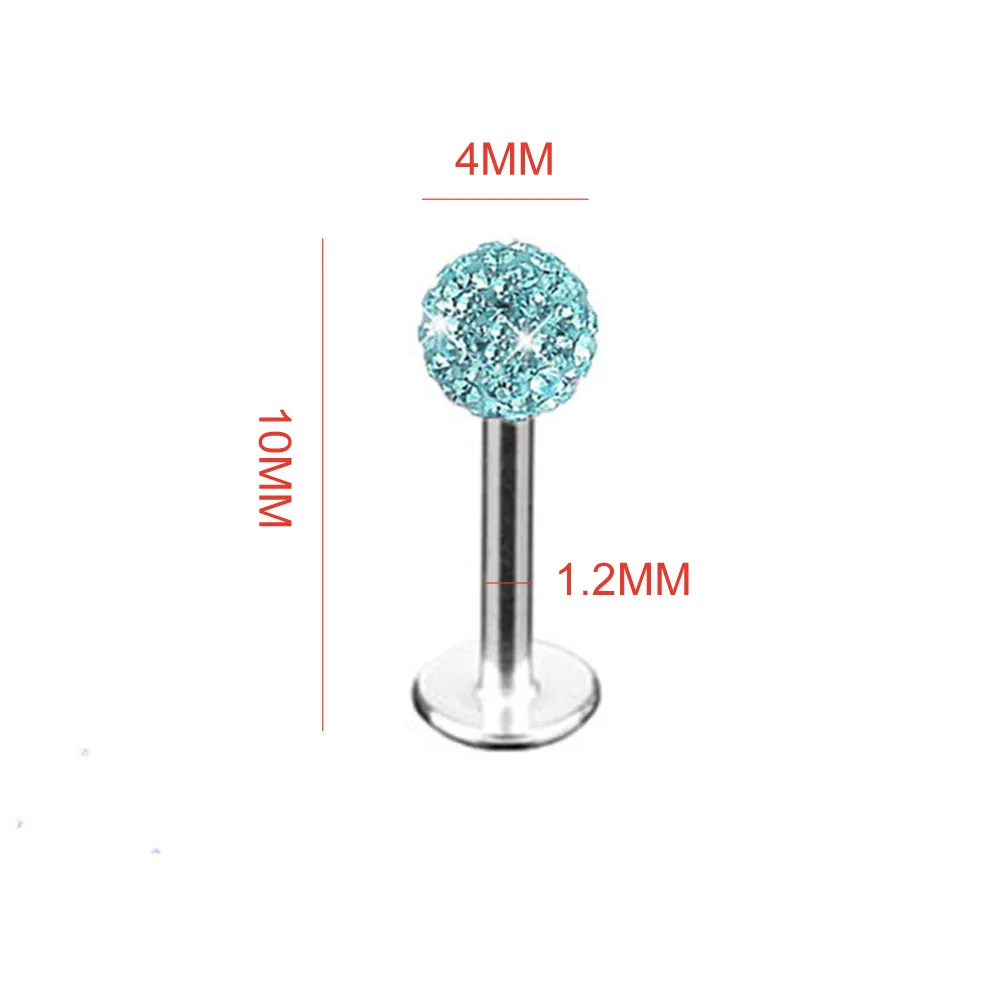 Steel Crystal Labret Monore Rings Lip Piercings Heart Star Cartilage Ear Helix Stud Barbell Piercings Jewelry piercing jewelry ear piercing jewelry metal jewelry body piercing jewelry body jewelry 1PC