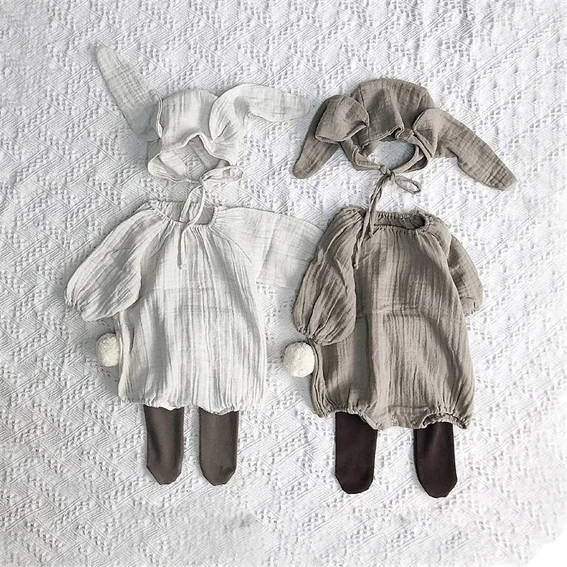 Baby girl romper Solid Newborn Baby Clothes O-Neck Girl Clothing with Hat Baby Jumpsuit Baby Customer