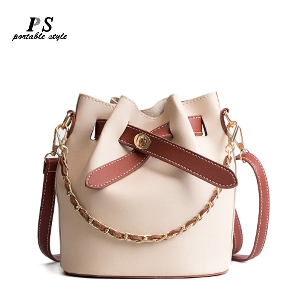 

2019 New PU Leather Women Shoulder Bags Handbag Ladies Bucket Tote bags Messenger Bags summer beach Shoulder Bags For Woman