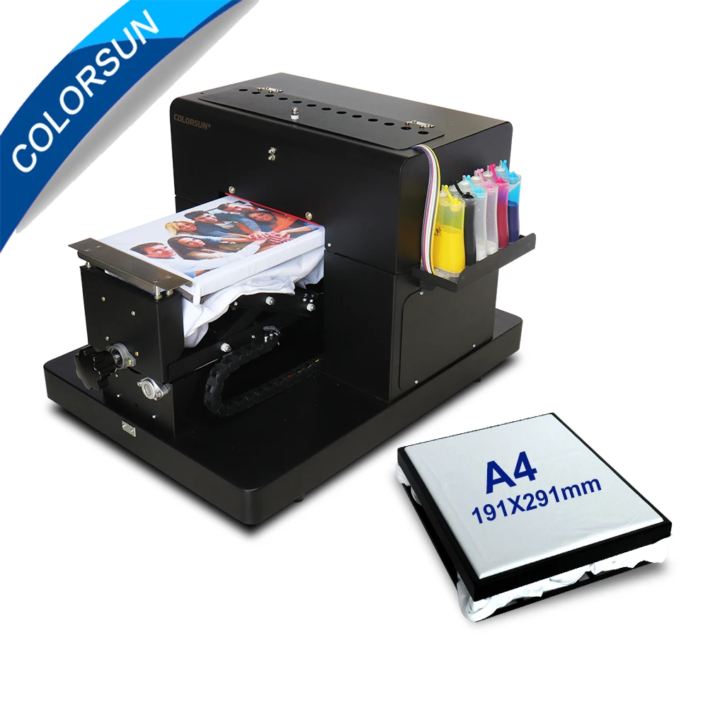 

Colorsun A4 Flatbed Printer T shirt Printer Flatbed Printer t shirt printing machine with t shirt holder
