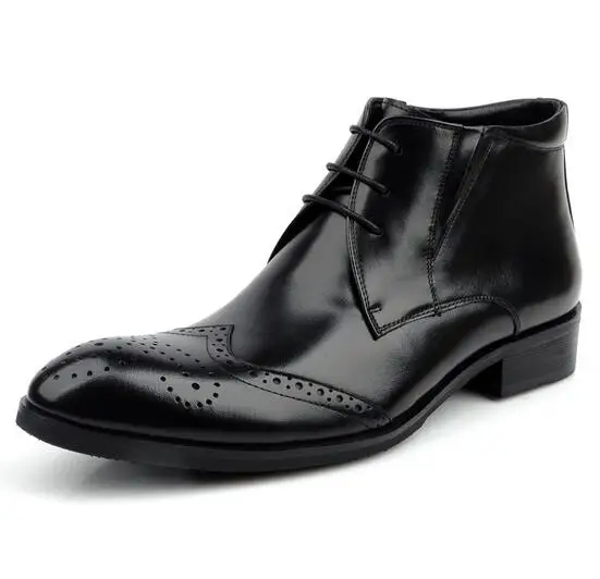 Осенне-зимняя деловая модельная обувь в европейском стиле, мужские ботинки с острым носком, кожаные высокие ботинки в стиле ретро, мужские ботинки