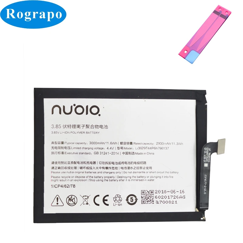

3000mAh Original Li3929T44P6h796137 Battery For ZTE Nubia Z11miniS Z11 mini S NX549J Z17mini Z17 mini NX569 NX569J NX569H NX529J