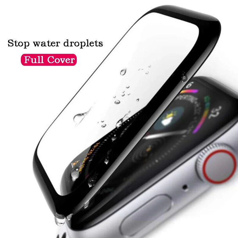For i Watch Series 4 40mm 44mm 4D Tempered Glass Film For Apple Watch 4 Series 44 40 Curved Screen Protector Film (6)