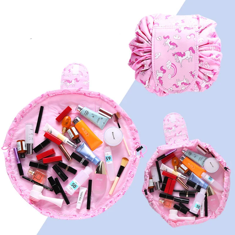 Women Cartoon Unicorn Flamingo Cosmetic Bag Travel Drawstring Makeup Toiletry Storage Organizers Portable Wash Kits Bag Case Women Cartoon Unicorn Flamingo Cosmetic Bag Travel Drawstring Makeup Toiletry Storage Organizers Portable Wash Kits Bag Case