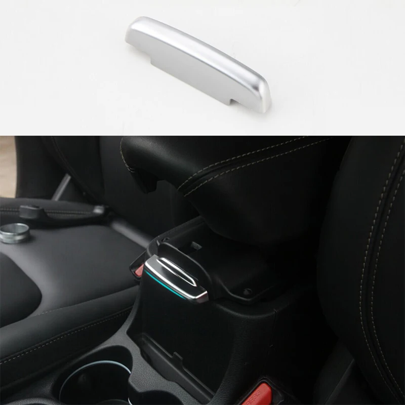 

Car Armrest Box Switch Handle Cover Trim Chrome Matte For Jeep Cherokee 2014-2017