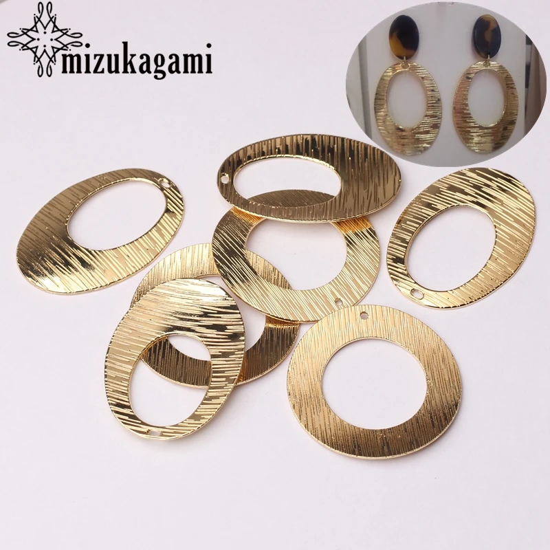 

Zinc Alloy Golden Geometry Big Oval Round Hollow Charms Pendant For DIY Fashion Earrings Jewelry Making Finding Accessories