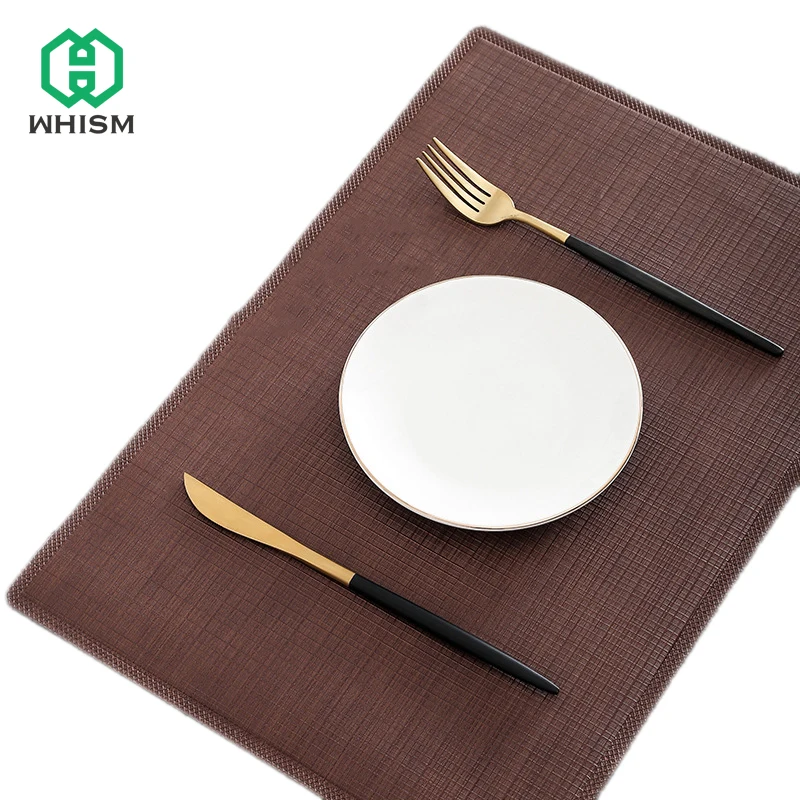 Whism Kitchen Table Mats Pu Leather Dining Table Mat Disc Pads