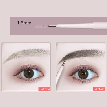 

Extra fine pen eyebrow pencil double head two in one with eyebrow brush waterproof and sweat lasting not dizzy makeup eyebrow