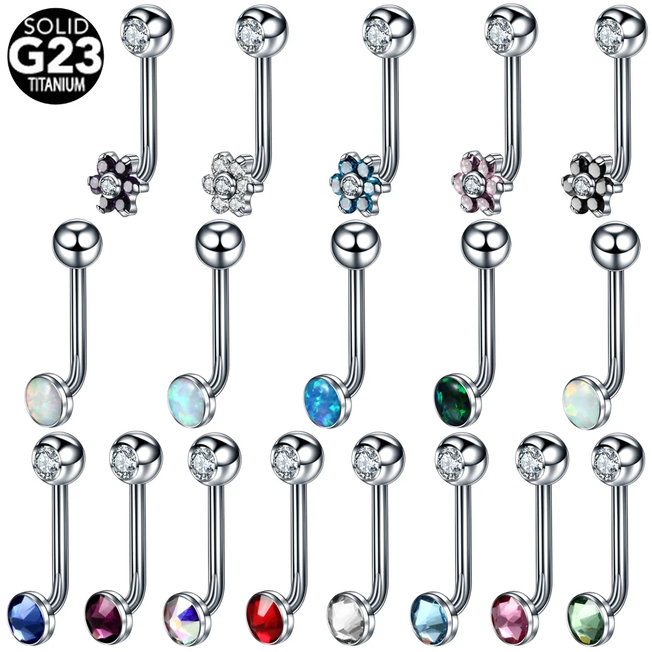 

1PC Titanium Christina Vertical Hood Piercings Flower Lip Rings Opal Sexy Vagina Genital Piercing VCH Eyebrow Piercings Jewelry