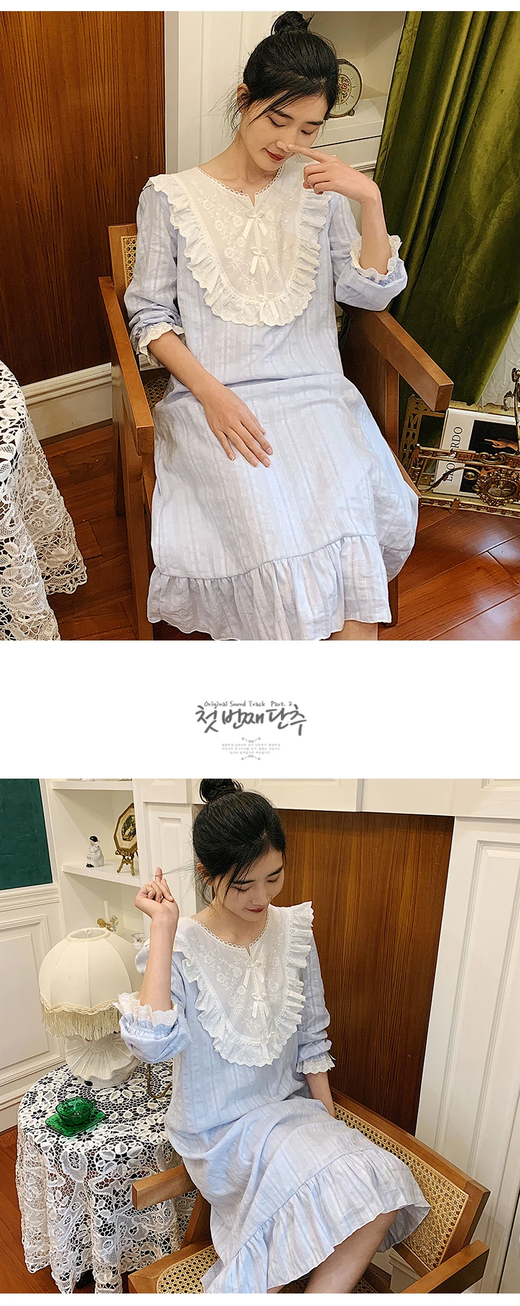 Пикантная Ночная длинная рубашка домашнее белье платье принцессы винтажная вышивка одежда для сна ночная рубашка хлопок Большие размеры