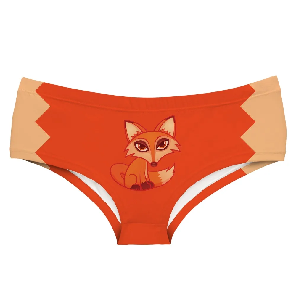

LEIMOLIS FOX HARD ORAGE Cartoon funny print sexy hot panties female kawaii Lovely underwear push up briefs women lingerie thongs