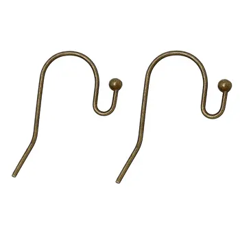 

8SEASONS Copper Ear Wire Hooks Earring Findings U-shaped Antique Bronze 20mm( 6/8") x 15mm( 5/8"),200 Pcs