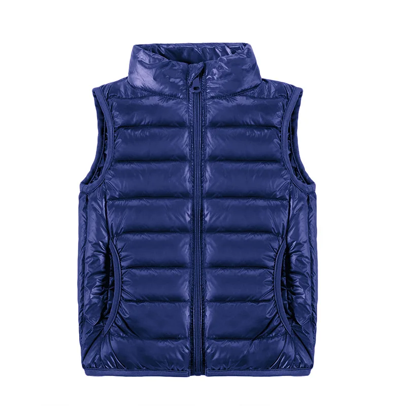 Baratos 2019 nuevos chalecos para niños invierno Ultra ligero blanco pato abajo chaleco abrigos niños niñas chaqueta sin mangas niños chaleco cálido a prueba de viento