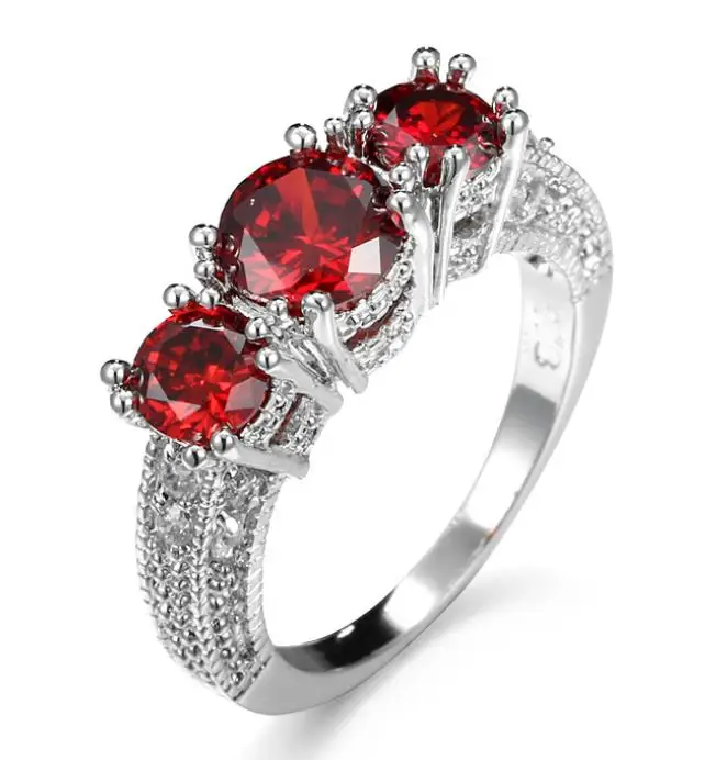 Роскошное женское белое свадебное кольцо, набор, модное 925 пробы Серебряное ювелирное изделие с фианитом, обручальные кольца для женщин - Цвет основного камня: 3