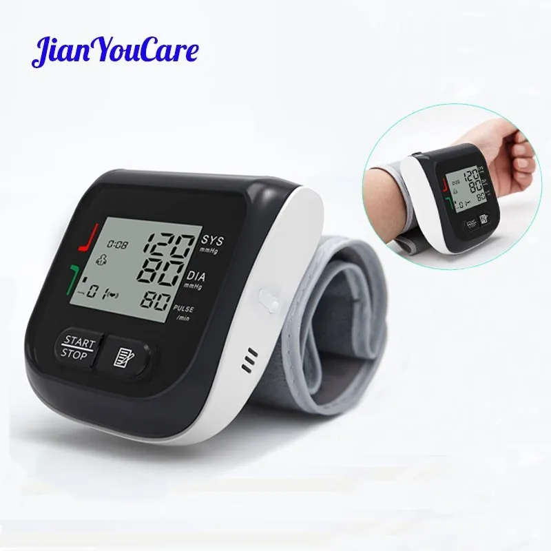 

JianYouCare Medical Digital LCD Wrist Automatic Blood Pressure Monitor sphygmomanometer Heart Beat Rate Pulse Mete Tonometer