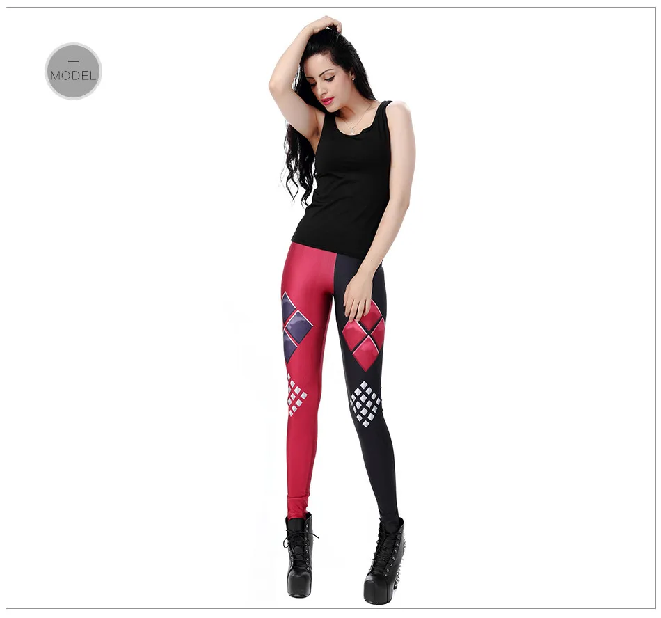 [You're My Secret] Sexy Joker Girl  Super Hero CosPlay Comic Cartoon Deadpool Classic Print leggins Women Leggings Fitness yoga pants for women