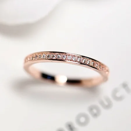 full cz golden simple ring fadeless alloy fashion jewelry Adjustable rings for women gift diameter 16-18mm