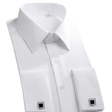Новые французские мужские рубашки с манжетами на пуговицах, классические брендовые формальные деловые рубашки-смокинги с длинным рукавом, мужские рубашки с запонками