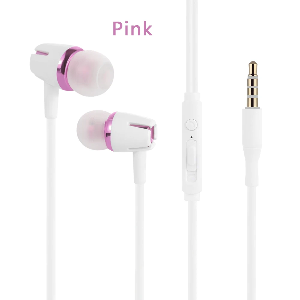 Новинка 3,5 мм наушники-вкладыши стерео наушники-вкладыши проводной микрофон модные светящиеся Hi-Fi супербасы гарнитура для Iphone samsung - Цвет: pink