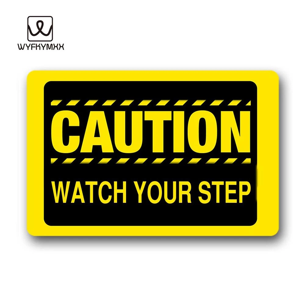 Funny Front Indoor Kitchen Floor Mats Non Slip Caution Watch Your Step Woven Outdoor Mat Design Outdoor Entrance Doormats Mat Aliexpress