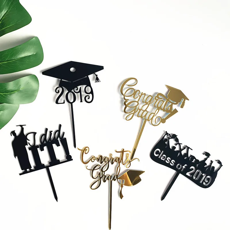 

Congrats Grad Acrylic Cake Topper Class Of 2019 Acrylic Cupcake Topper For Graduation College Celebrate Party Cake Decorations