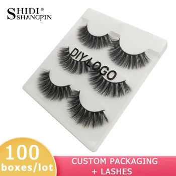 

100 packs private label lashes 3d mink lashes custom packaging mink eyelashes customize lashes custom logo false eyelashes