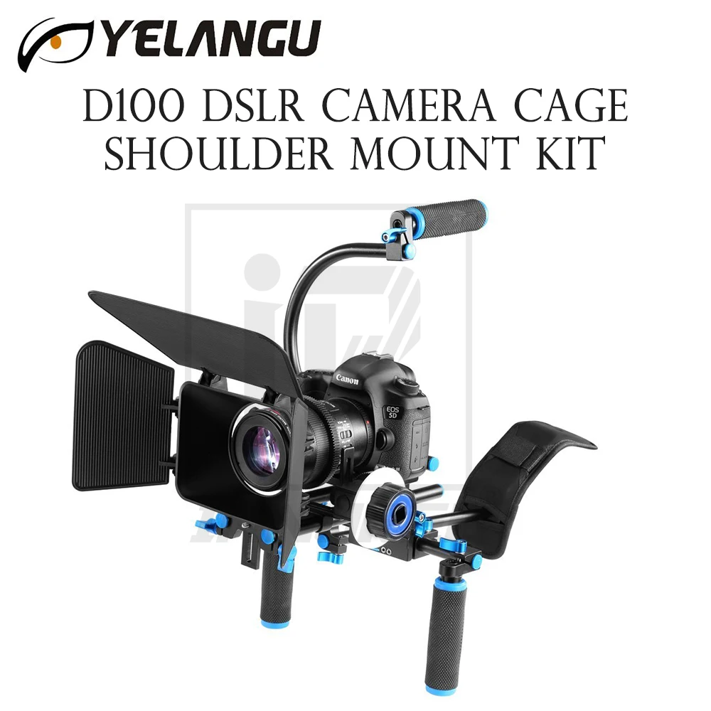 

YELANGU D100 DSLR Camera Rig Cage Shoulder Mount Kit Stabilizer Movie Film Support Follow Focus Matte Box C Shape handheld tube