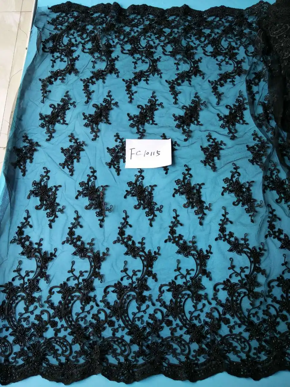 

2017 African french lace fabric high quality with stones beaded lace fabric Embroidery french lace for black wedding dress