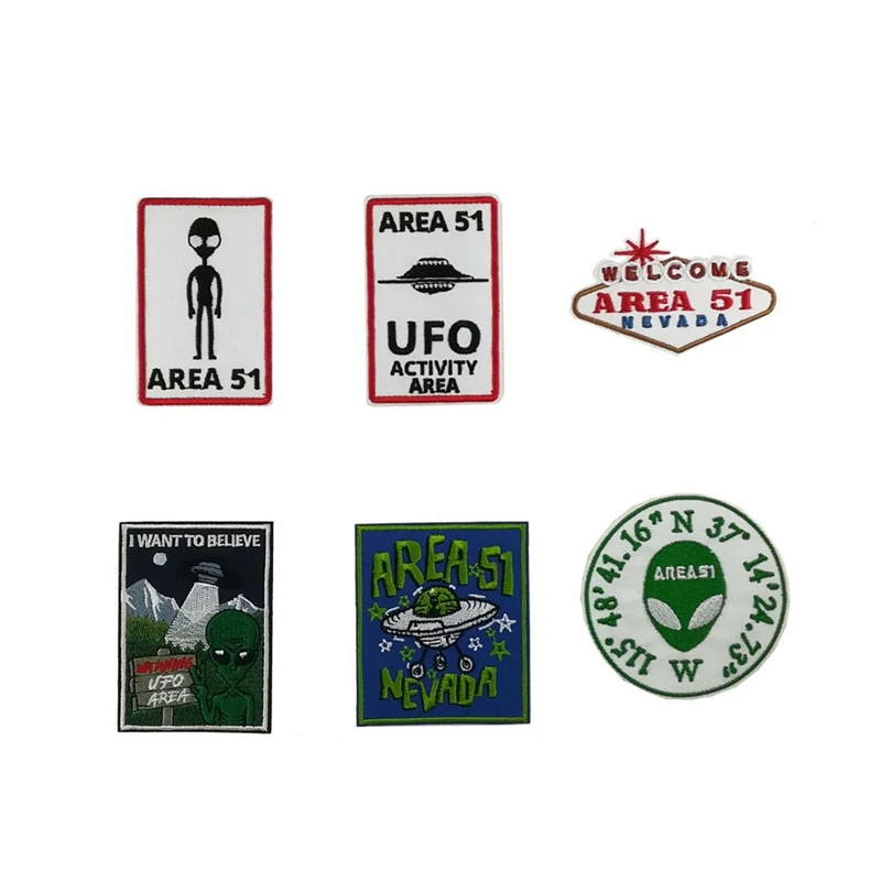 

X-Files X Files I WANT TO BELIEVE UFO Aliens NEVADA latitude Longitude Area 51 Warning Embroidered iron on patch eblem
