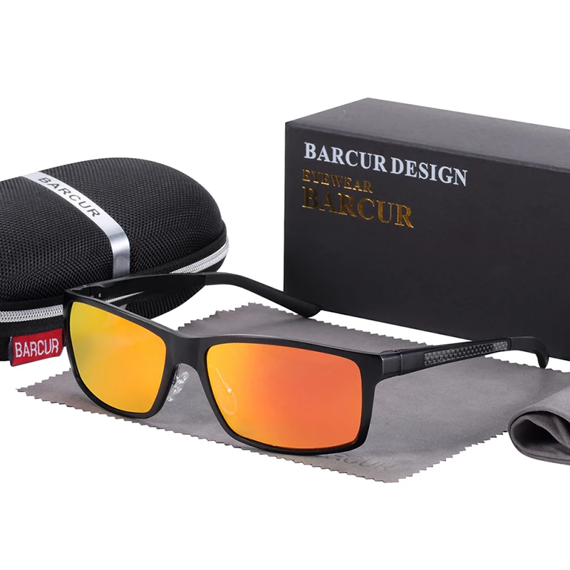 BARCUR поляризованные солнцезащитные очки мужские алюминиевые Квадратные Солнцезащитные очки мужские оттенки