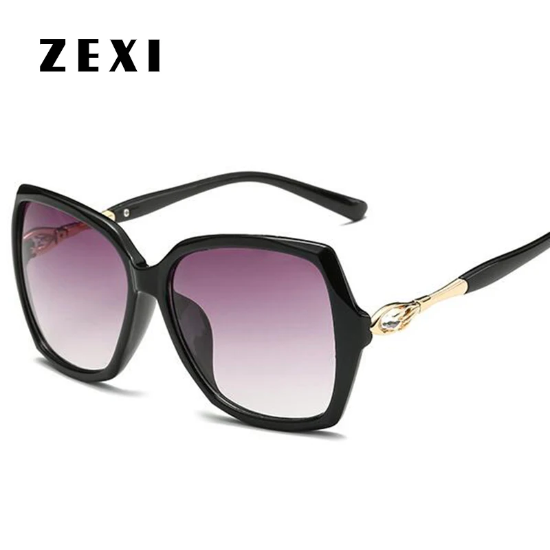 Zexi Ретро негабаритных Солнцезащитные очки для женщин Для Бабочка