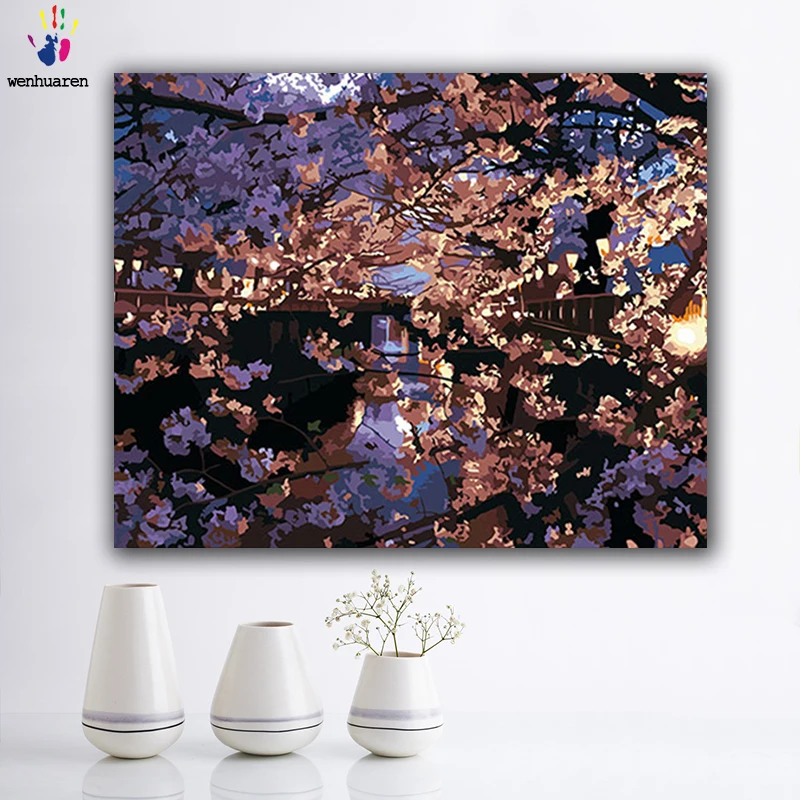 

DIY colorings pictures by numbers with colors Digital landscape oil painting drawing painting by numbers framed Home