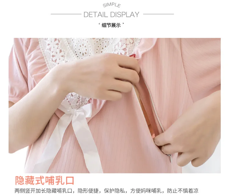 Big Size Maternity Nursing Nightdress Summer for Pregnant Women dress Pregnancy Pajamas Breast Feeding Nightgown Dress