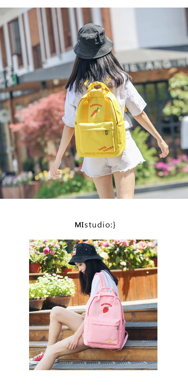 Свежий стиль, женский рюкзак с фруктовым узором, высокое качество, Оксфорд, рюкзак, школьная сумка для подростков, Повседневная Женская дорожная сумка