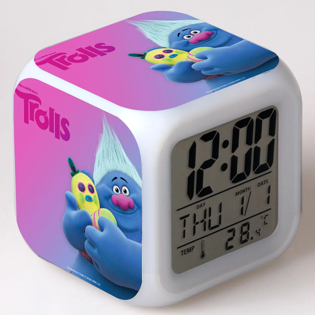7 Тролли светодиодный Будильник мультфильм Цифровой Детский будильник игрушки Пробуждение свет светодиодный часы-будильник стол Reveil стол Wekker - Цвет: 7