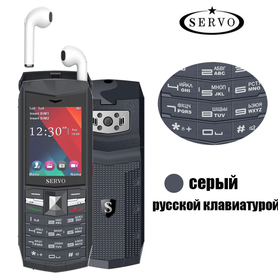 SERVO R26 2," мобильный телефон две sim-карты с Bluetooth 5,0 TWS беспроводные наушники 2500 мАч power Bank GSM WCDMA GPRS мобильный телефон