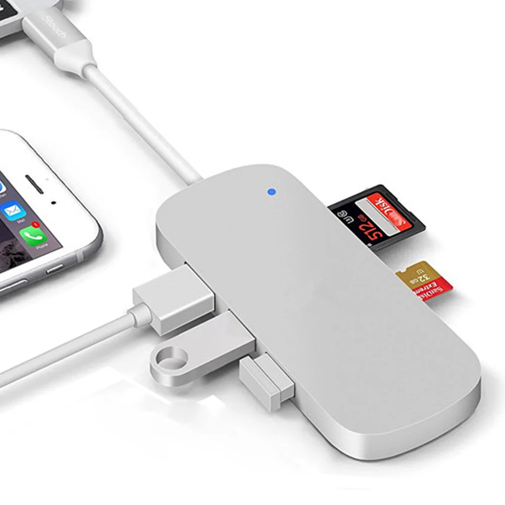 Skup 5w1 USB Hub type c na USB 3.0 HUB Multi Port USB dla Huawei P20 pro czytnik kart sd adapter do macbooka Pro akcesoria do laptopa